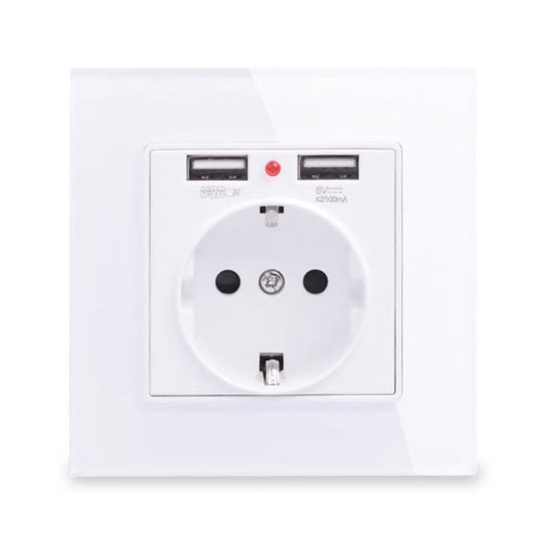 Priza Schuko dubla cu buton pornire/oprire si indicator LED, Smart Home 22