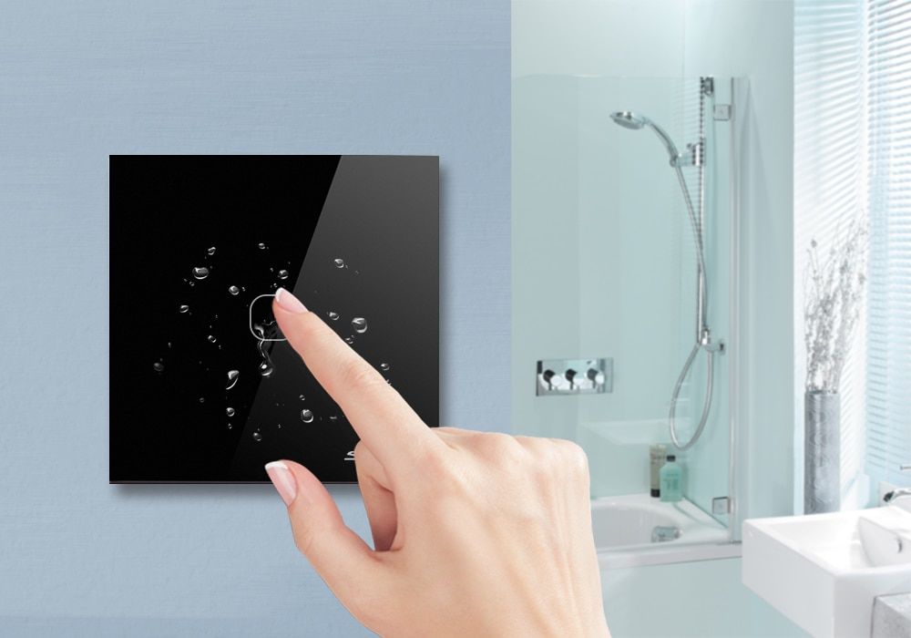 Intrerupator touch wireless RF cu panou tactil din sticla si telecomanda, Sesoo 30