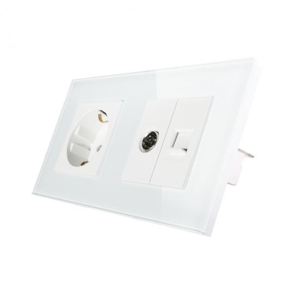 Priza Schuko dubla cu buton pornire/oprire si indicator LED, Smart Home 25