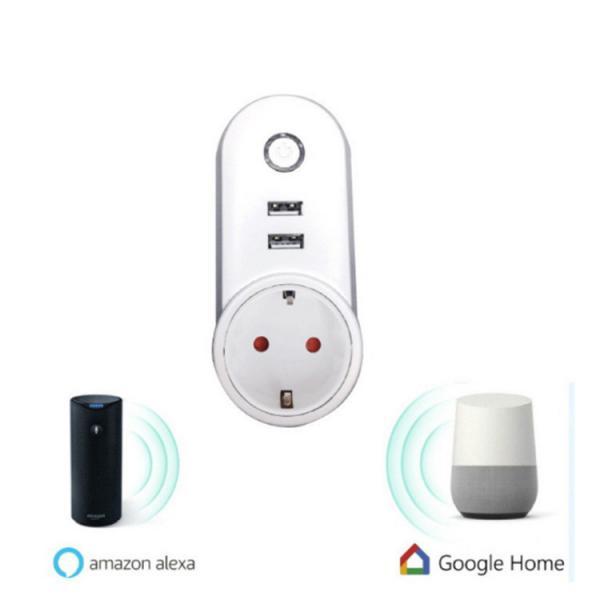 Priza inteligenta cu USB, Wi-Fi, compatibila Alexa si Google Assistant 3