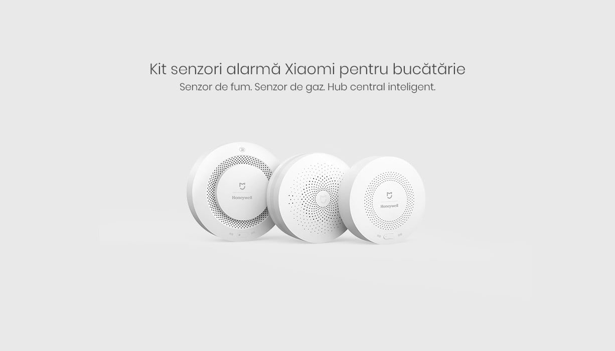 Kit alarma inteligent pentru bucatarie Xiaomi, Hub central + senzor gaz + senzor fum/flacara 11