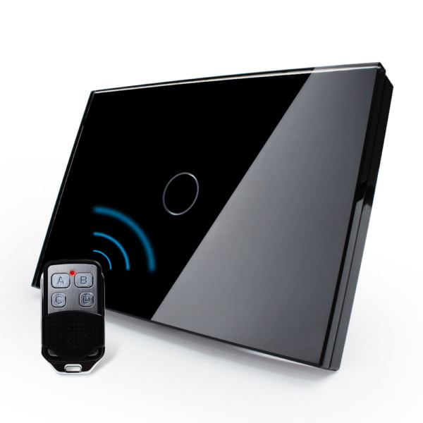 Intrerupator cu touch wireless RF, standard italian, panou de sticla, telecomanda inclusa, Livolo 2