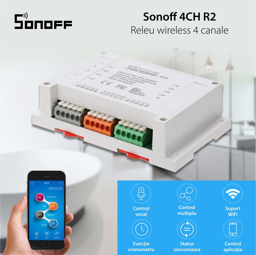 Releu Wireless 4 canale – Sonoff 4CH R2 15